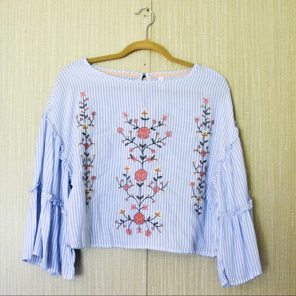 Cropped long sleeve bell shirt - Picture 2 of 2